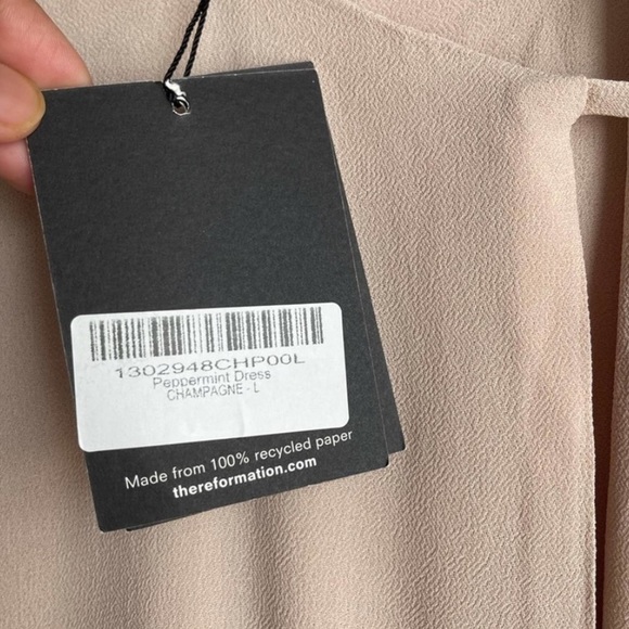 NWT Reformation Peppermint Maxi Dress Champagne Size Large - Picture 8 of 10